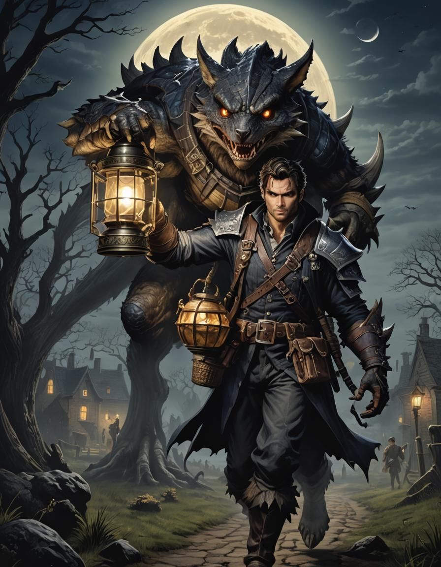 Monster Hunter in Dark Fairytale Gothic Horror