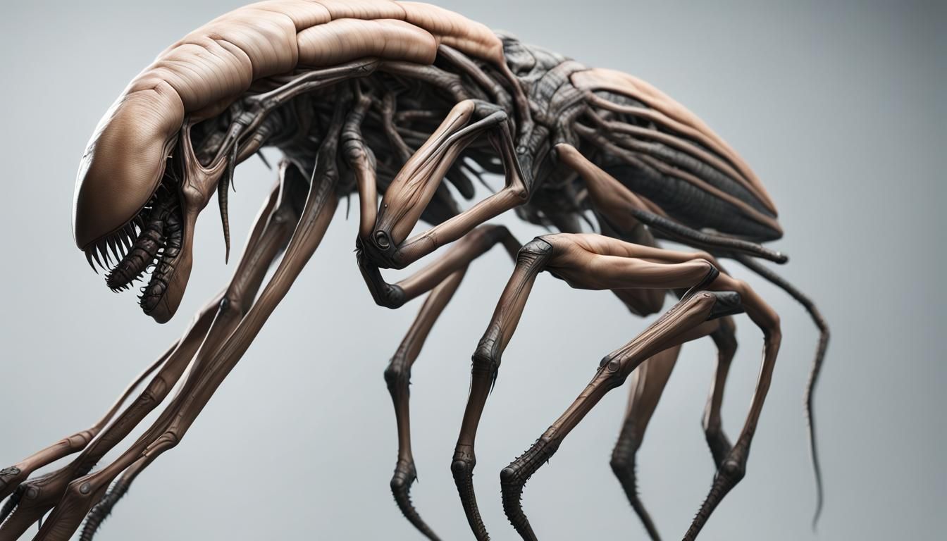 Terrifying Alien Xenomorph Mosquito Hybrid in Hyperrealism