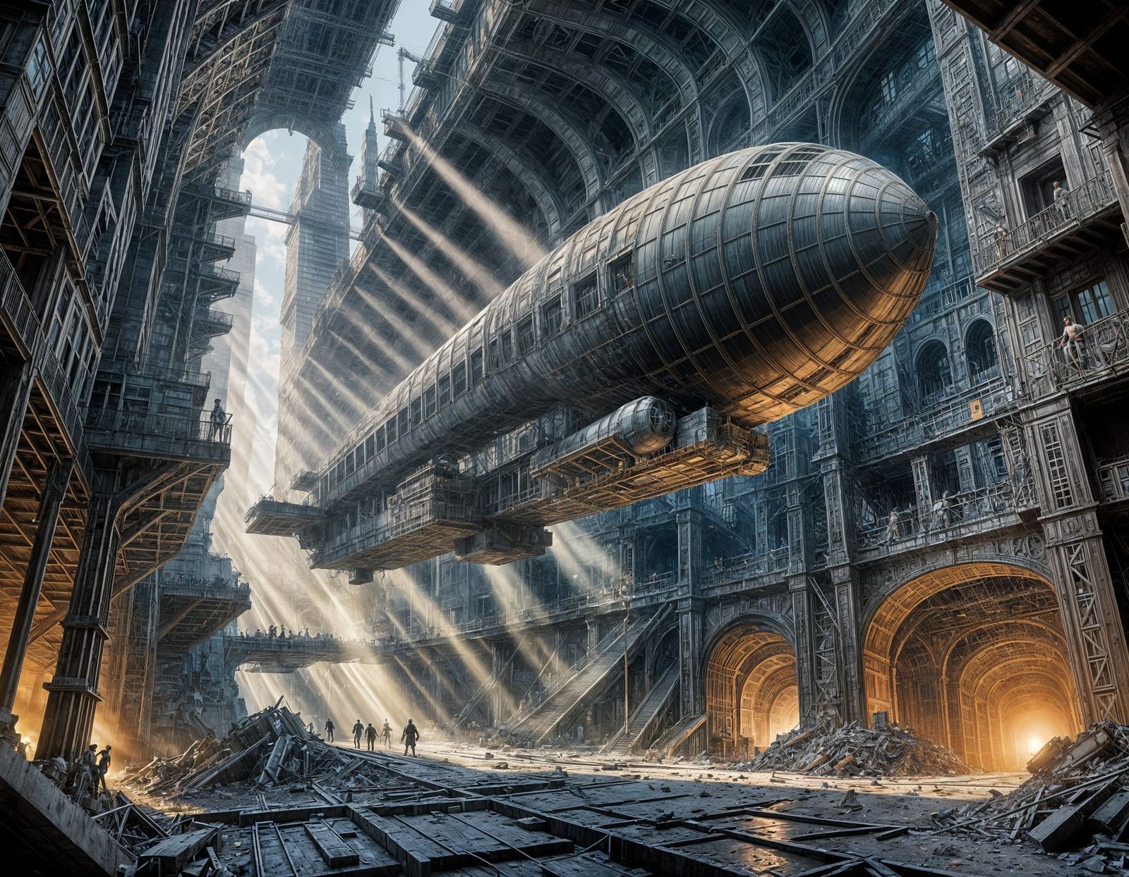 WWI Zeppelin Soars Through Urban Jungle in Comic Art