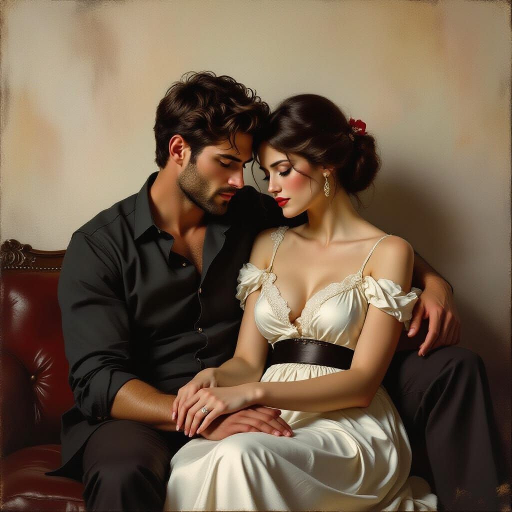 Intimate Embrace in Cinematic Style