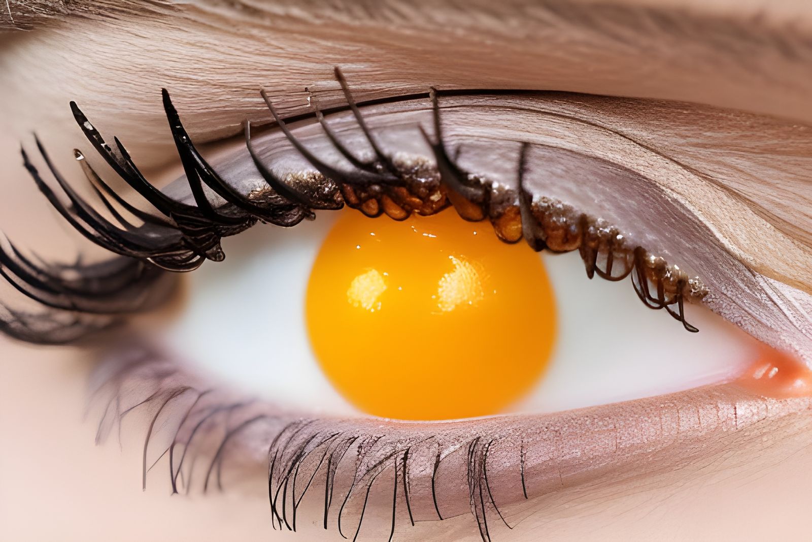 Egg Yolk Eye: Hyperrealistic Close-Up
