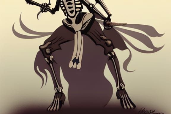 Skeleton Girl Warrior Ready for Battle