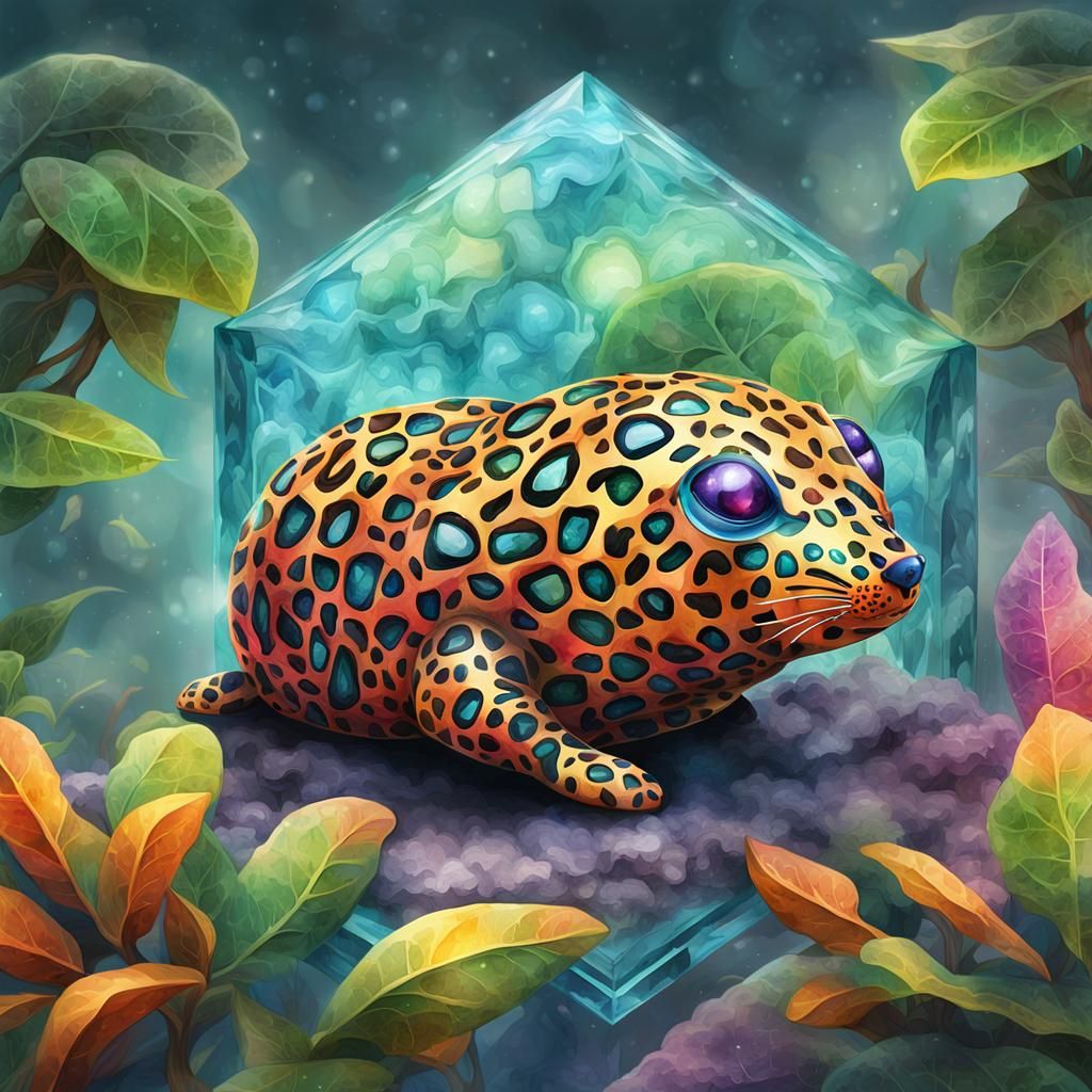 Leopard Slug: Watercolor, Copper, and Sacred Geometry