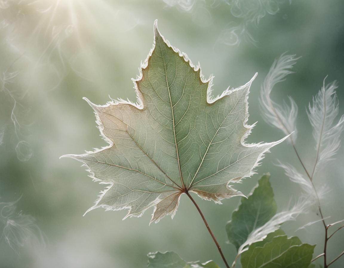 Ethereal Leaf in Dreamy Pastel Mist