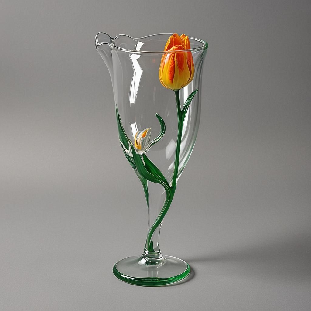 Glass Tulip: A Delicate Floral Sculpture
