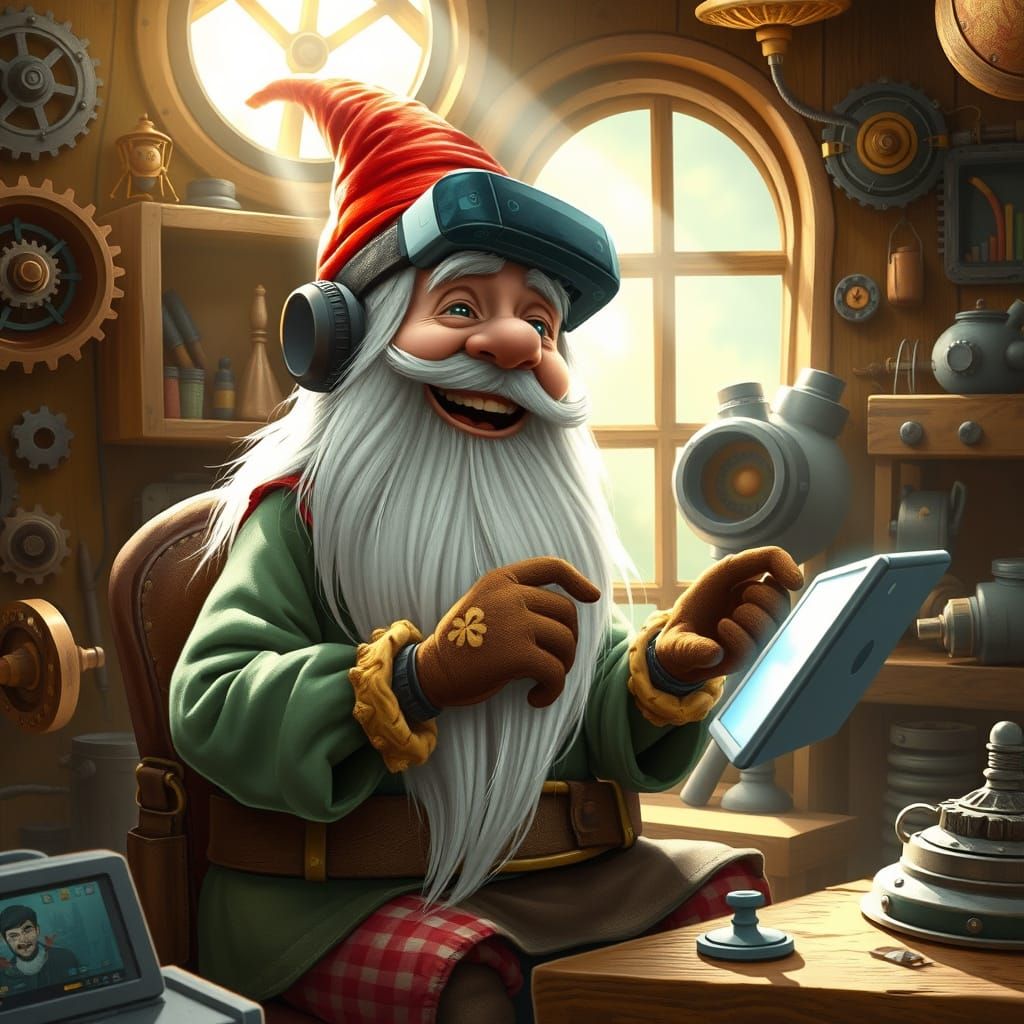 Gnome's VR Joy: Fantasy Meets Tech