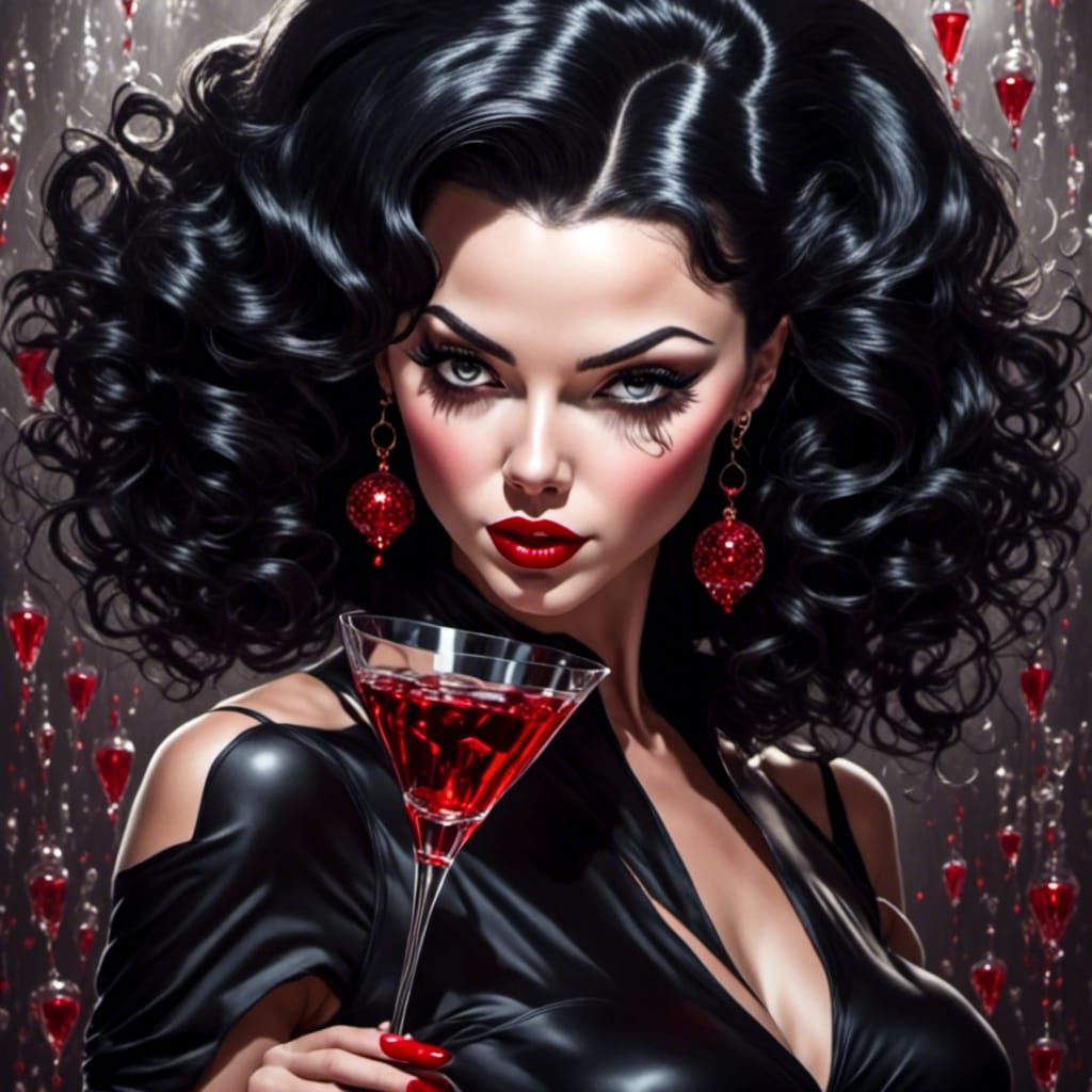 Betty Boop in Retro Rockabilly Anime Style