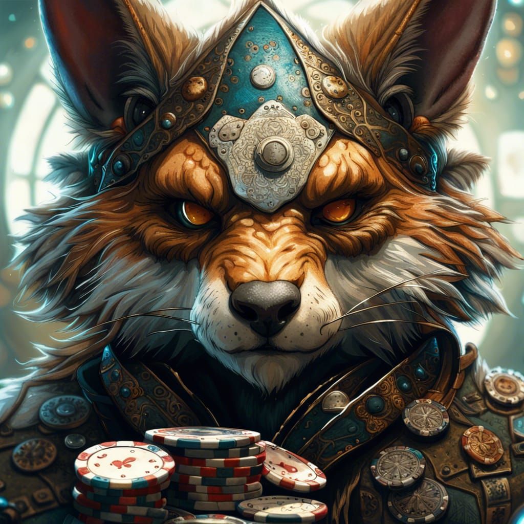 Fantasycore Poker Chip Portrait in 64k Resolution