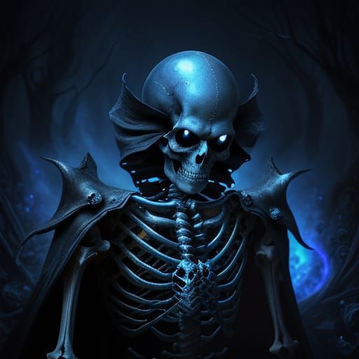 Magic Skeleton Casting a Spell in Gothic Dark Fantasy