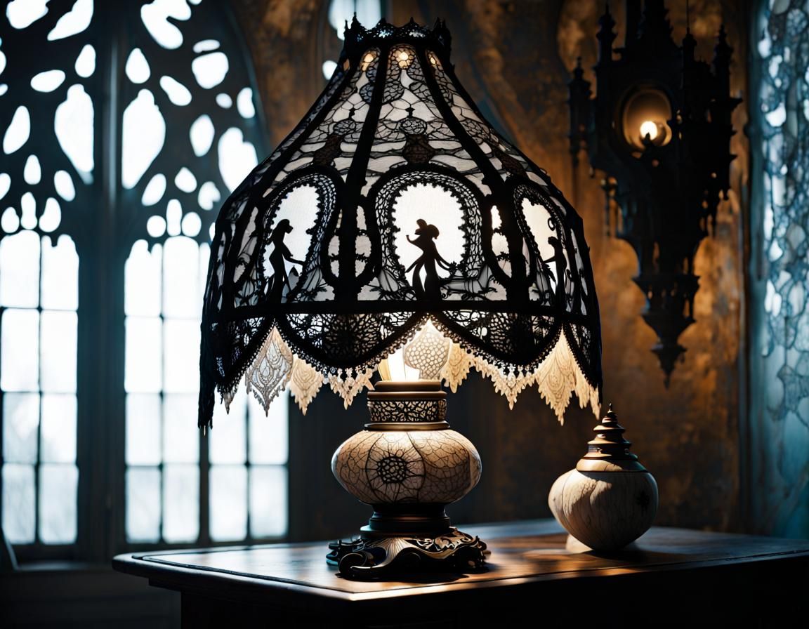 Gothic lacework lamp