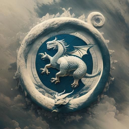 Majestic White Dragon in 3D Rendering