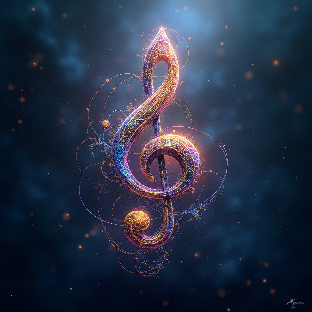 Ethereal Logo for AI Symphony in Matte Painting Style