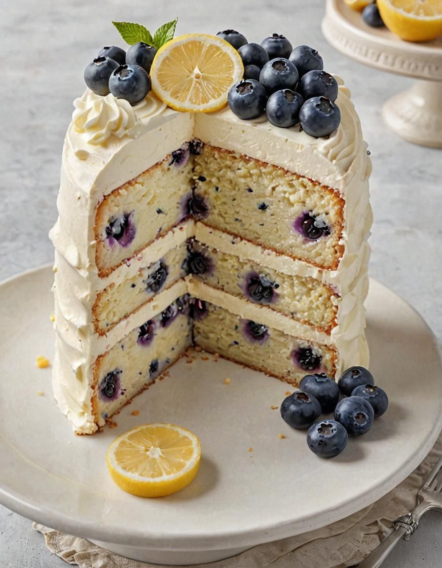 Irresistible Lemon Blueberry Cake with Zesty Citrus