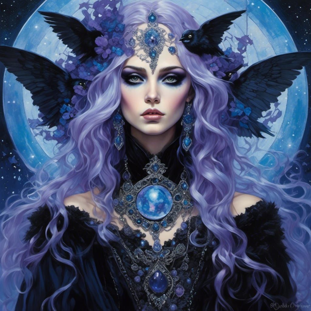 Mystical Wiccan Witch in Ethereal Anime Style