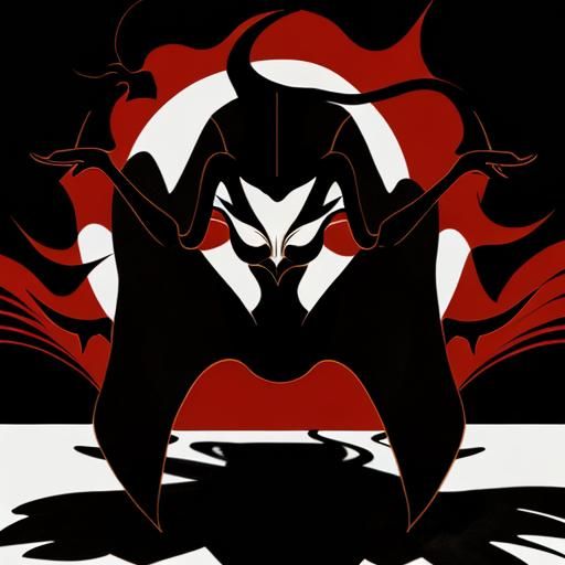 Elegant Shadow Vampire Dancing: Minimalist Line Art