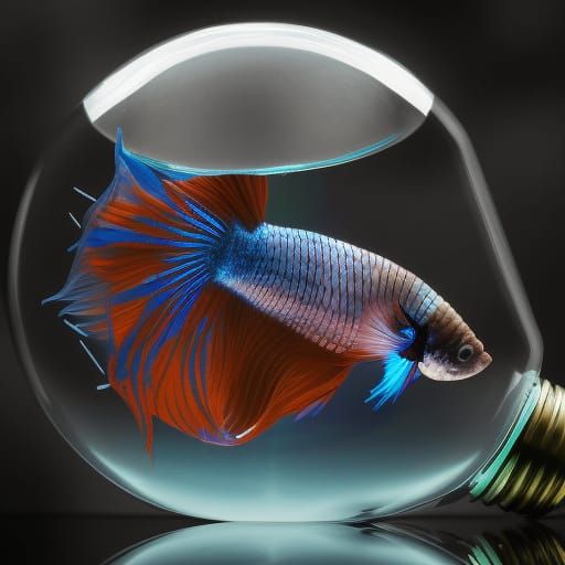 Betta Fish in Lightbulb: Hyperdetailed 8K Resolution