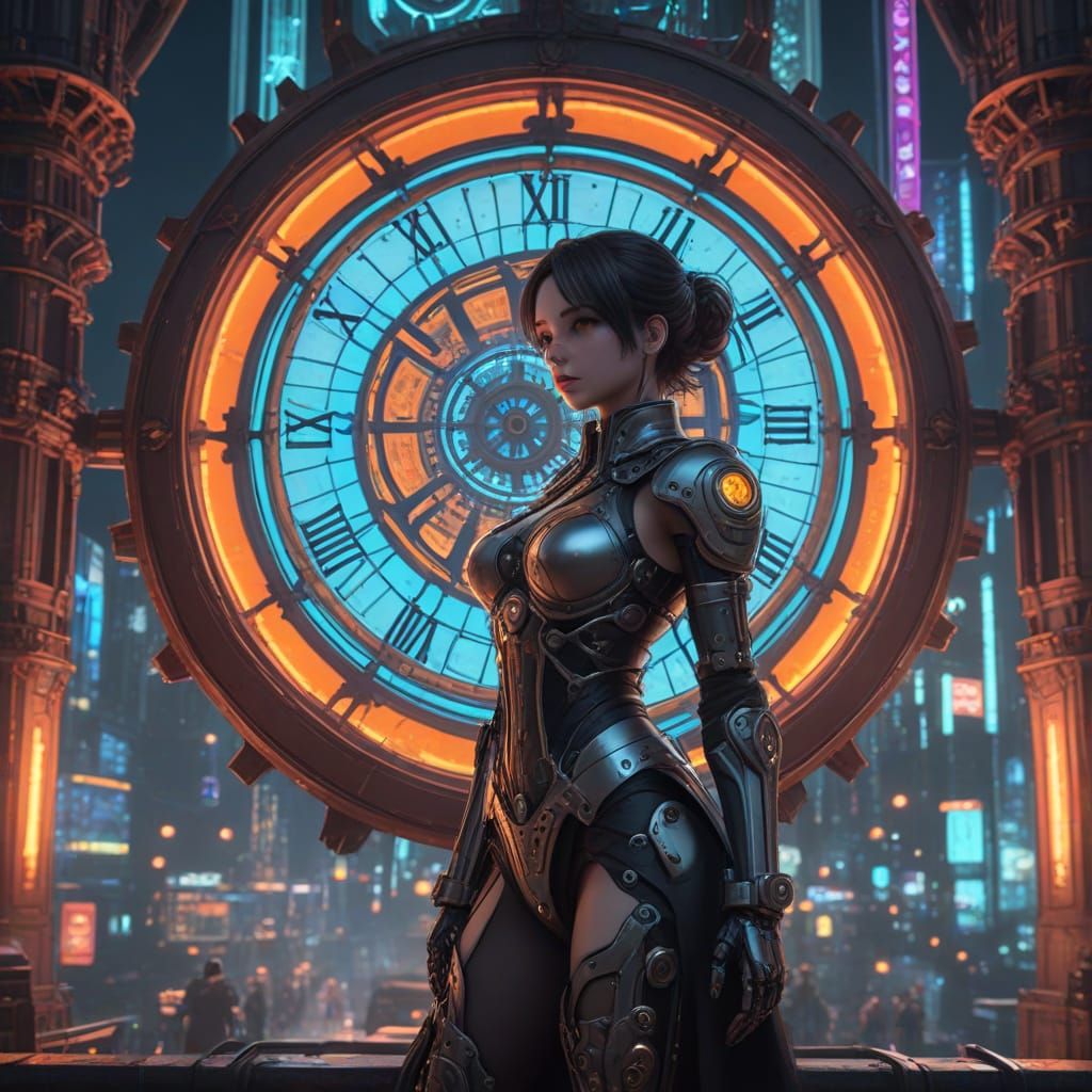 Gothic Cyborg in Clock Tower: Anime Manga Scan