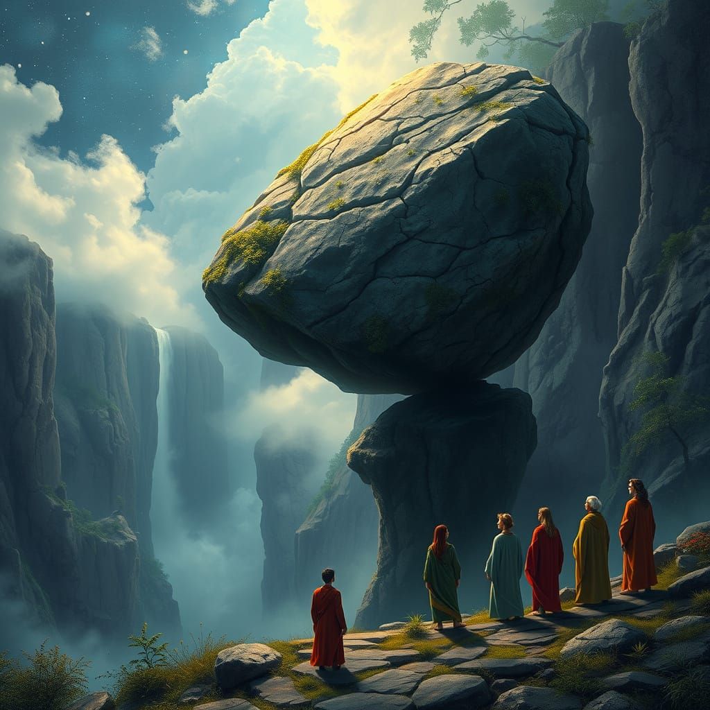 Ancient Boulder Defies Gravity in Cosmic Landscape