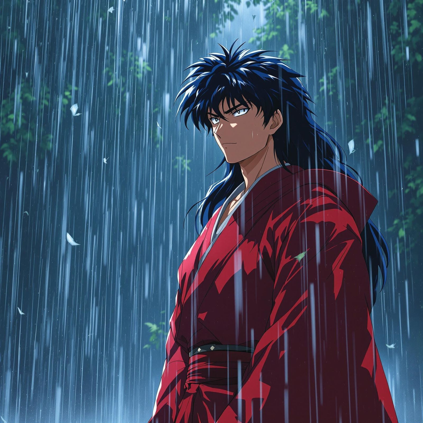 Inuyasha in Rainy Studio Ghibli Style