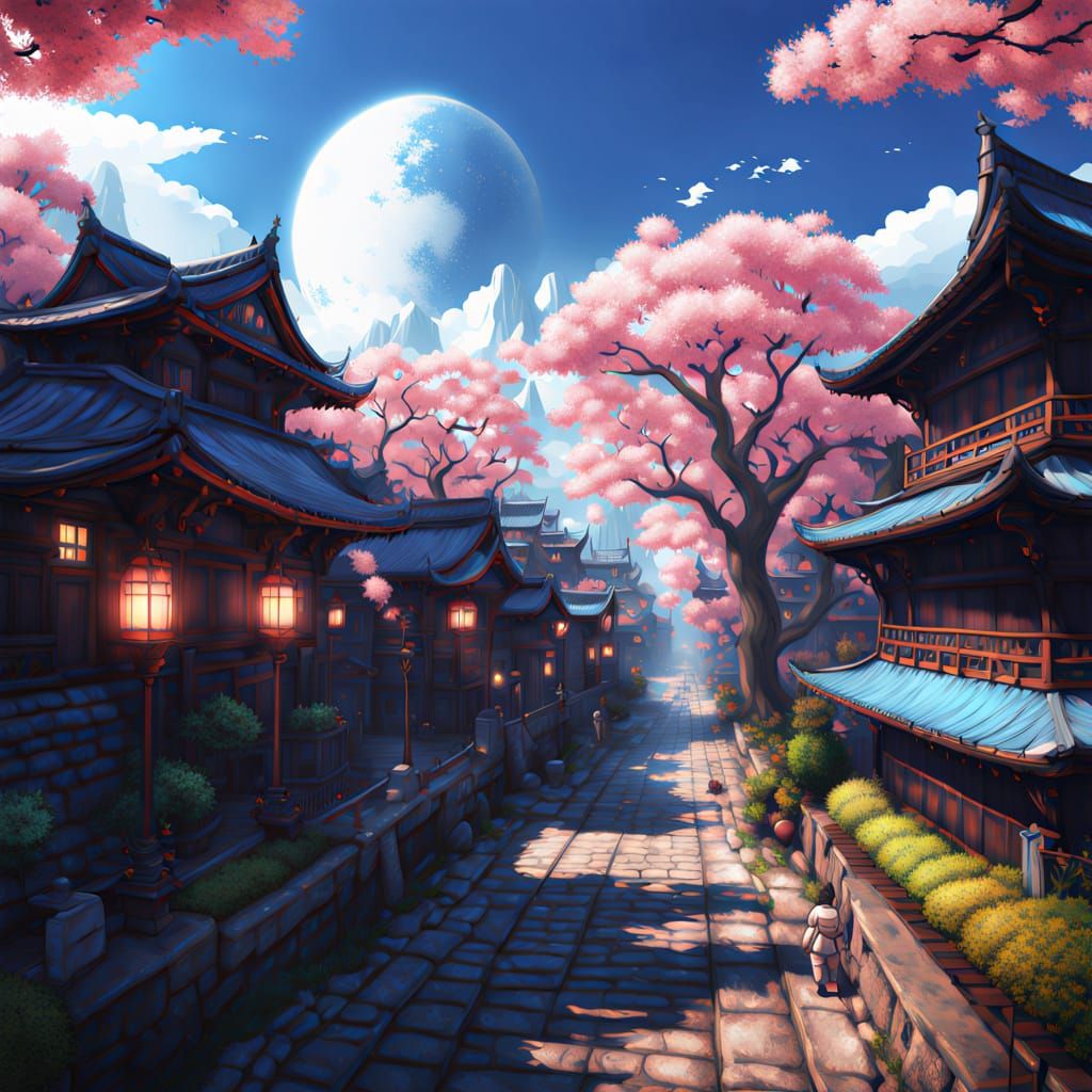 Neo Tokyo Pop Goddess in a Vibrant Sakura Garden