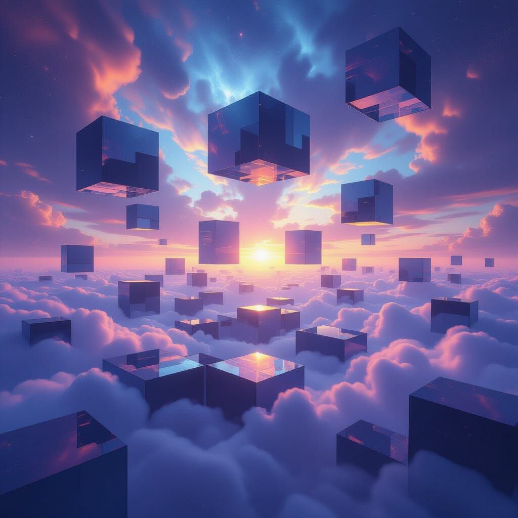 Surreal 4D World of Impossible Geometries and Cosmic Colors