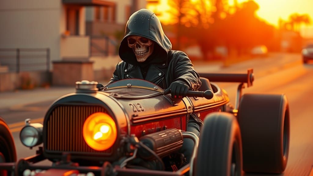 Grim Reaper Races in Dieselpunk Dragster