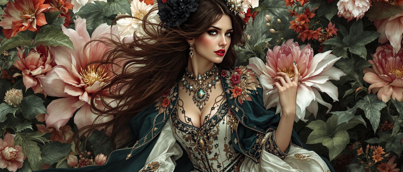 Victorian Woman in Pre-Raphaelite Style