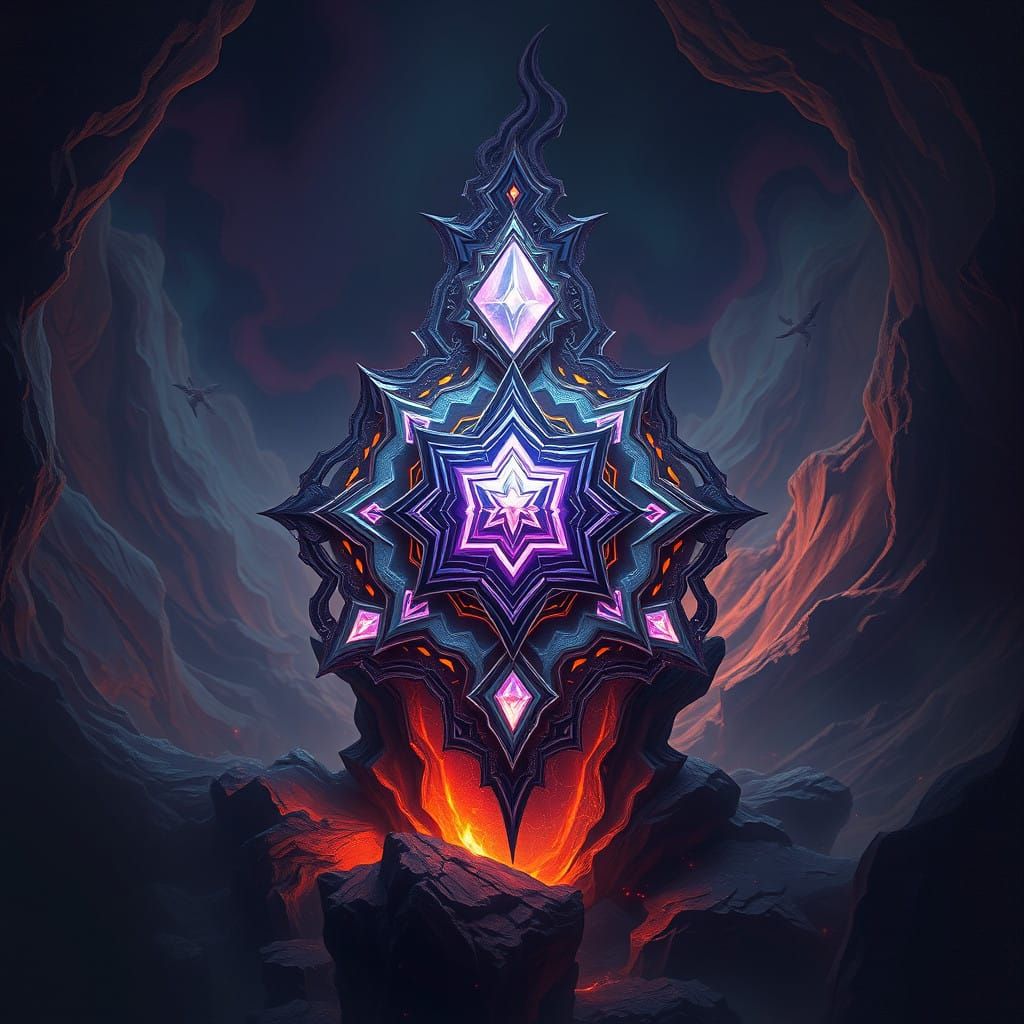 Glowing Gem Concept Art in Vibrant, Otherworldly Colors