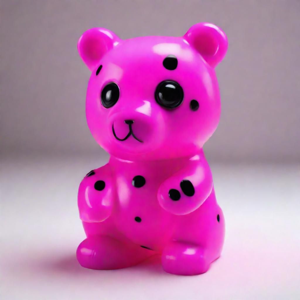 Nightmare Rubber Bear Teacup, Detailed Matte Painting