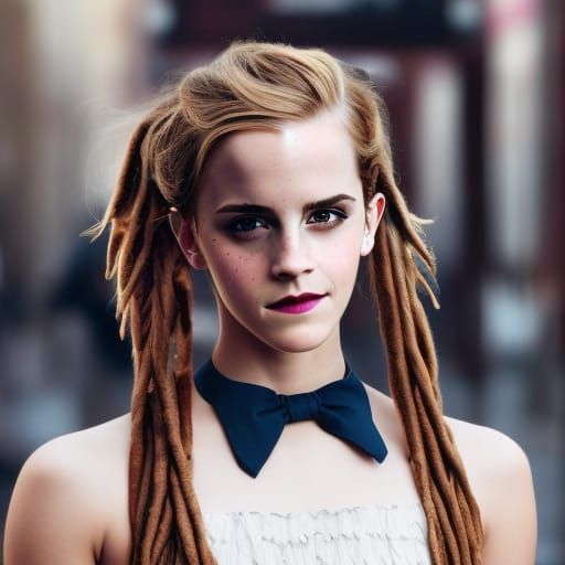 Hyperrealistic Image of a Blonde Woman with Dreads