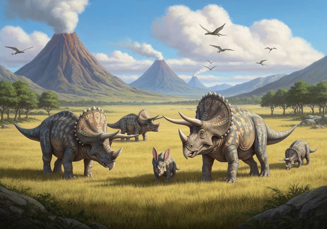 Jurassic Triceratops Family with Tribal Markings
