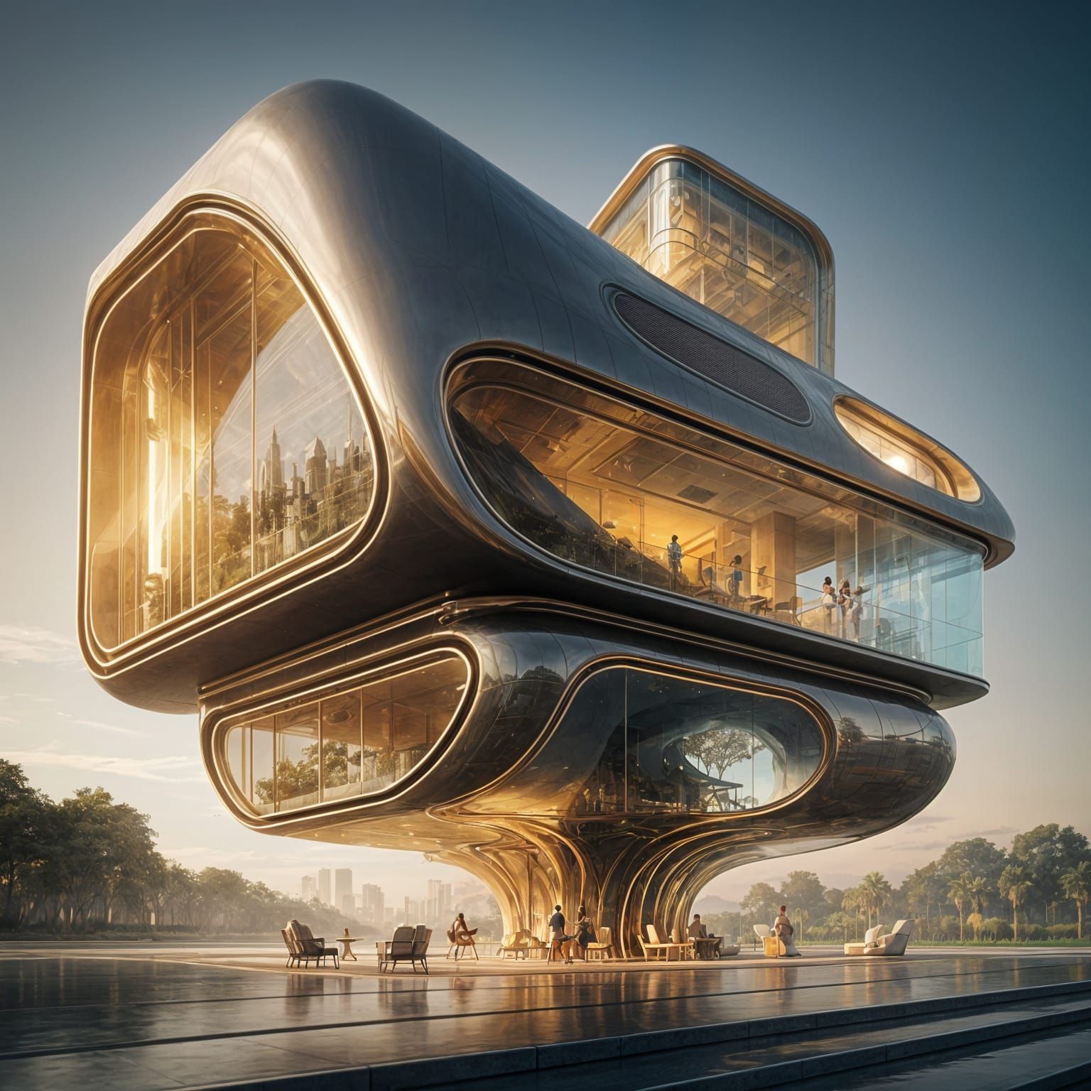 Futuristic House in Surreal, Gravity-Defying 3D Render