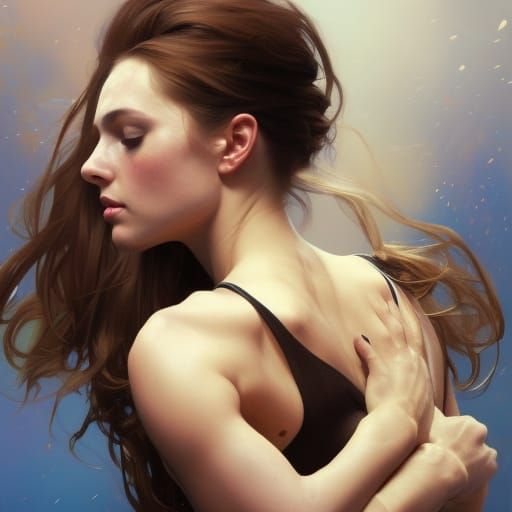 Dancer Doing Splits: Hyperdetailed Artgerm Portrait