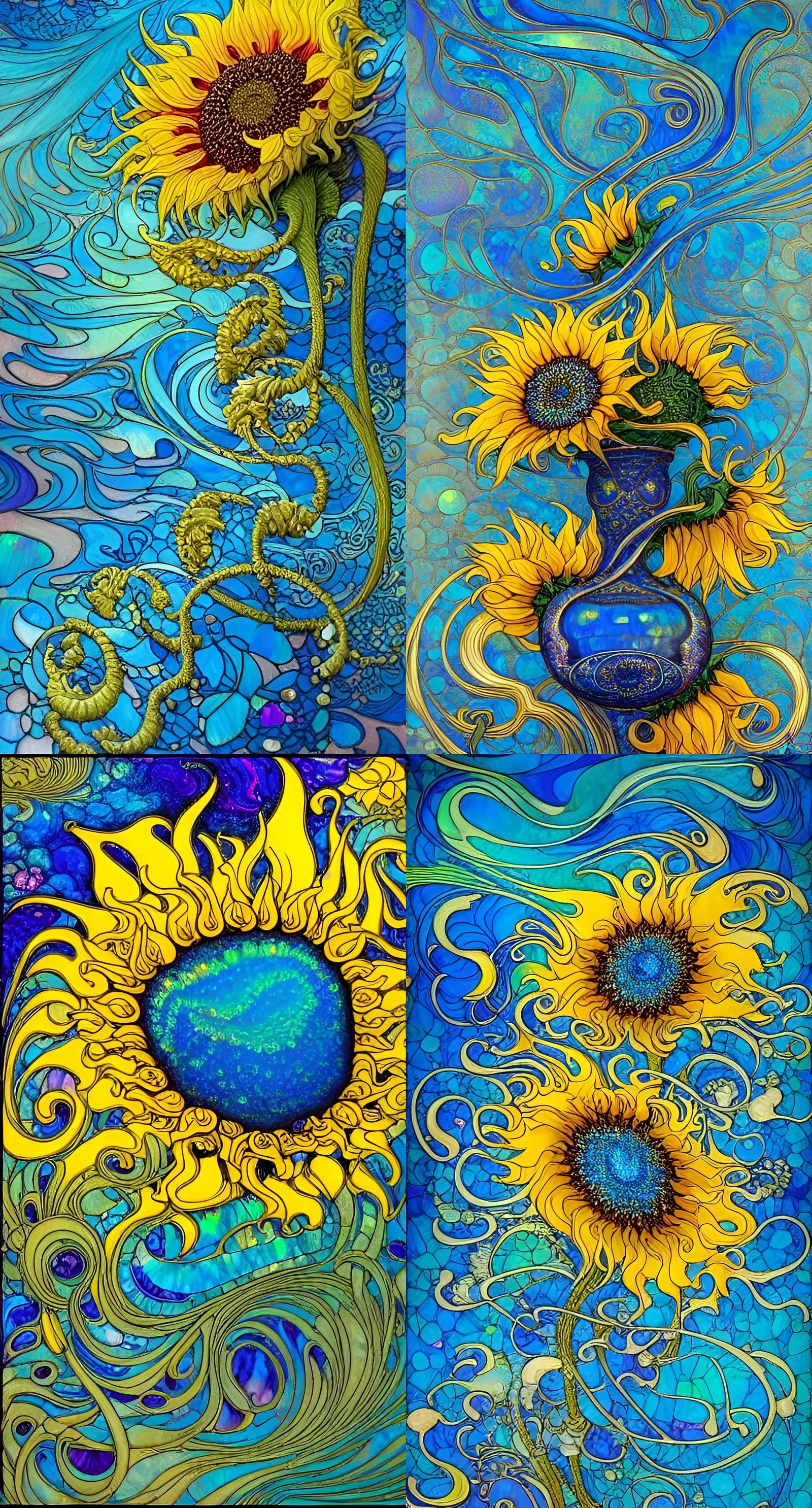Stained Glass Sunflowers