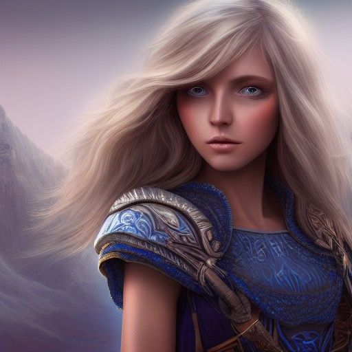Fantasy Portrait of a Blue-Eyed Blonde Girl