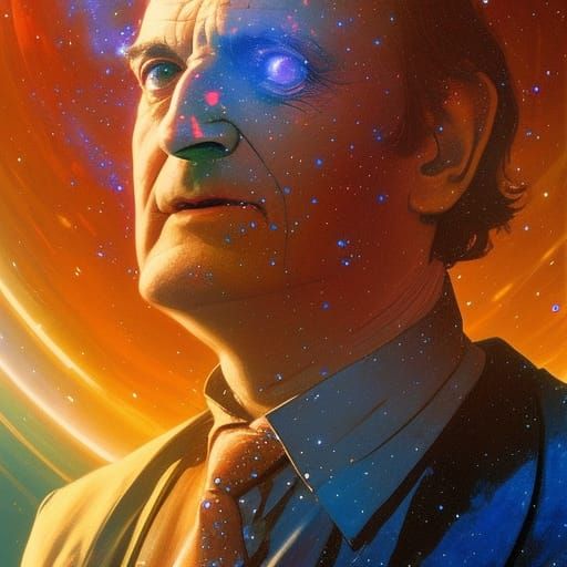 Galactic Portrait in Art Nouveau Style