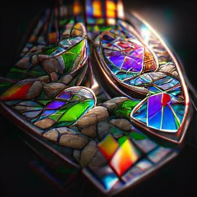 Abstract Stained Glass in 3D Render