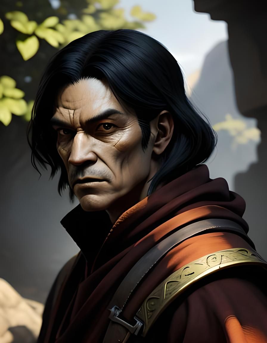 D&D Monk/Rogue in Dynamic Combat Pose