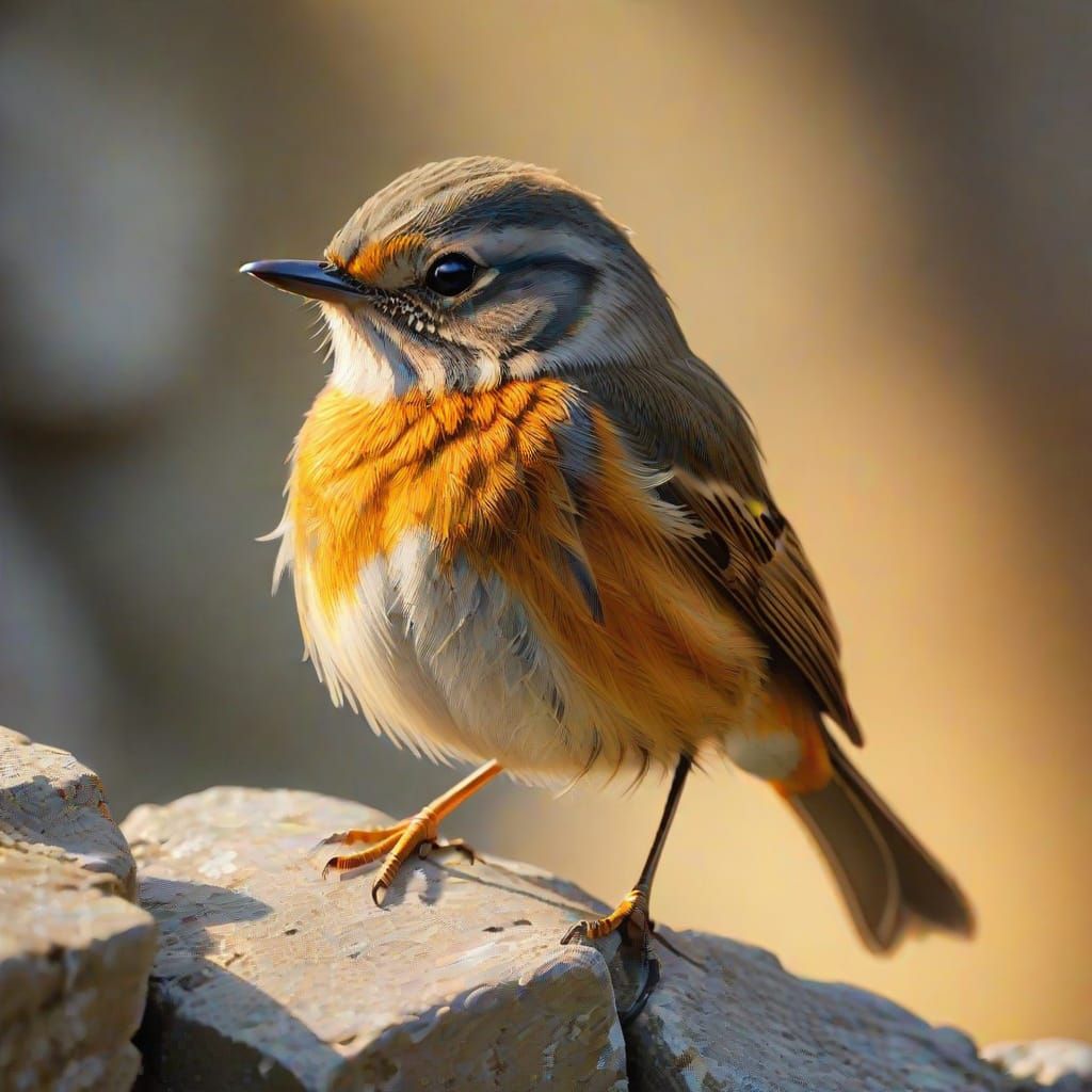 European Redstart in Golden Light: Wildlife Photography