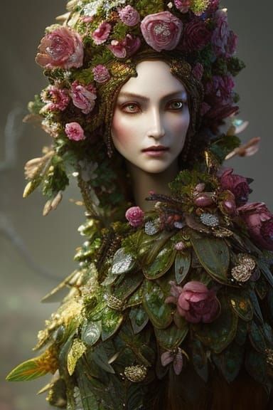 Female Dryad Dwarf Warrior on Fantasy Path