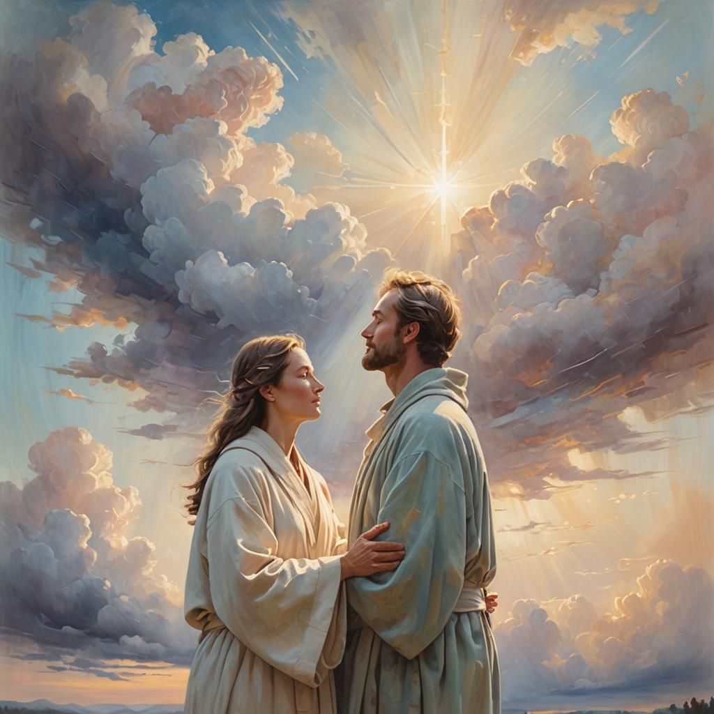 Divine Figure in Soft Focus with Radiant Light