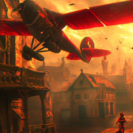 Red Baron in Epic Cinematic Digital Painting