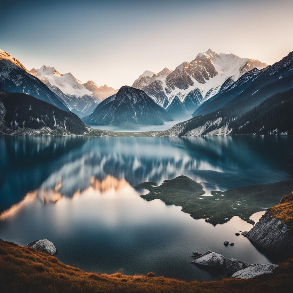 Austrian Lake and Mountain Landscape Photography