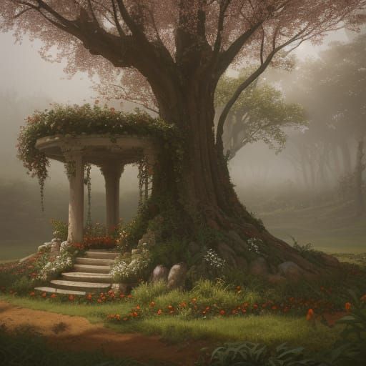 Demeter and Persephone in Fertile Landscape