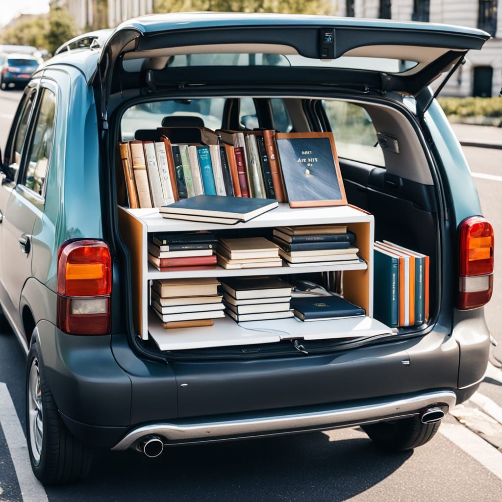 Mobile Library on Wheels in Car
