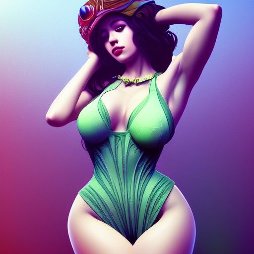 Sensual Portrait in Artgerm, WLOP, Alphonse Mucha Style