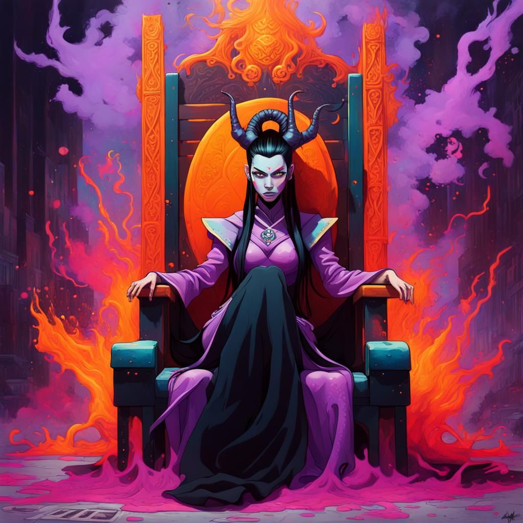 Demon Queen Azula in Graffiti Hellscape