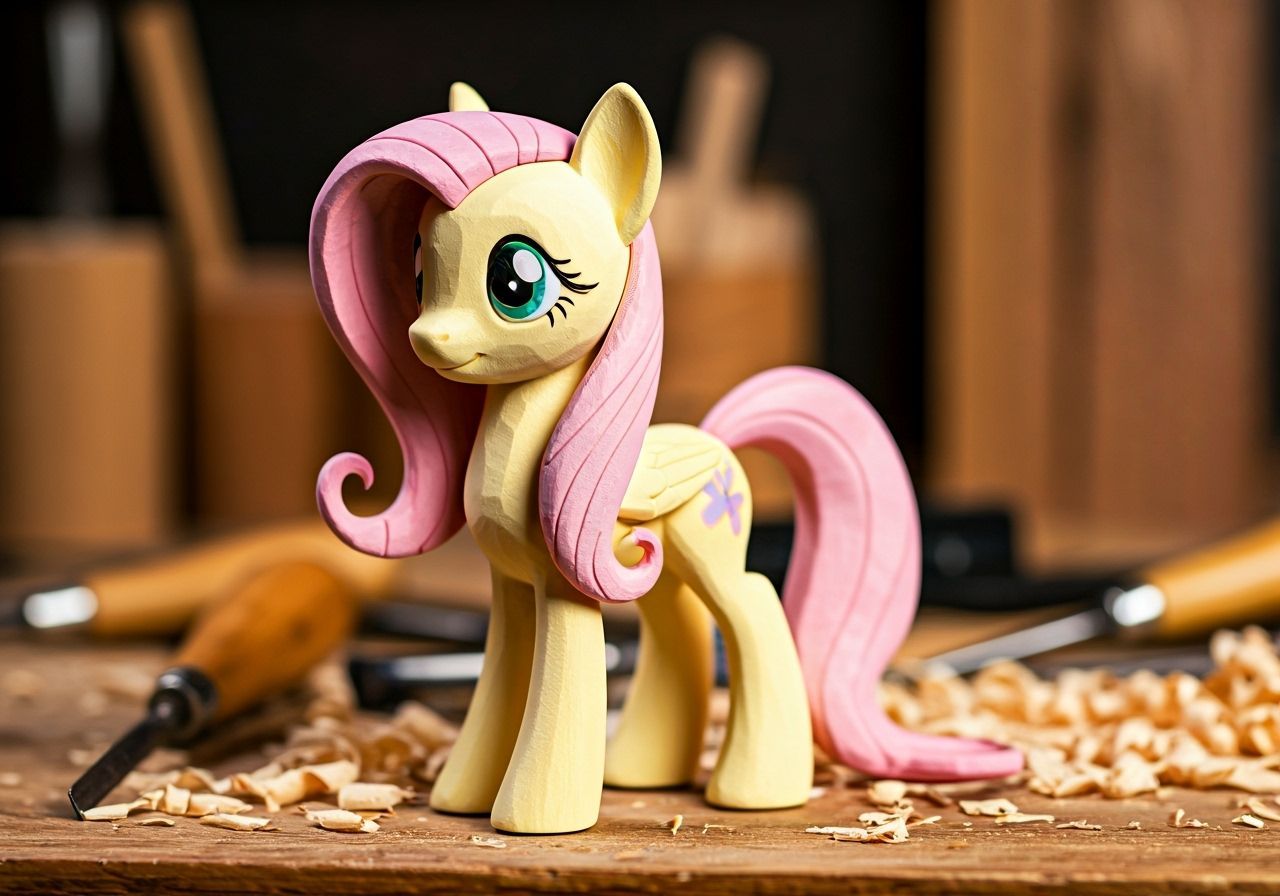 Whimsical Wood Figurine Inspired by Fantasy Art