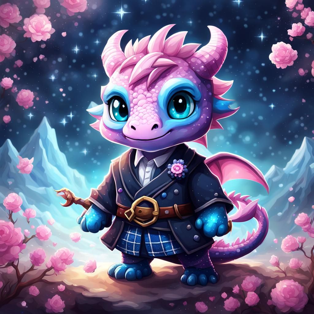 Baby dragon in kilt