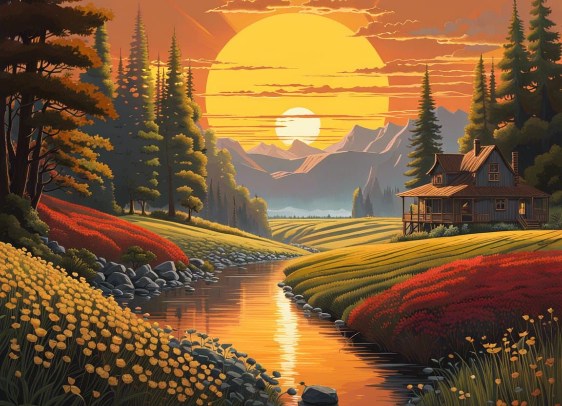 Fantastical Landscape in Renaissance Style